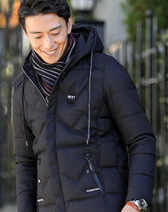 ワンポイントデザインキルティング中綿ジャケット