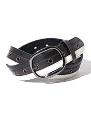 PUレザー配色切り替えベルト