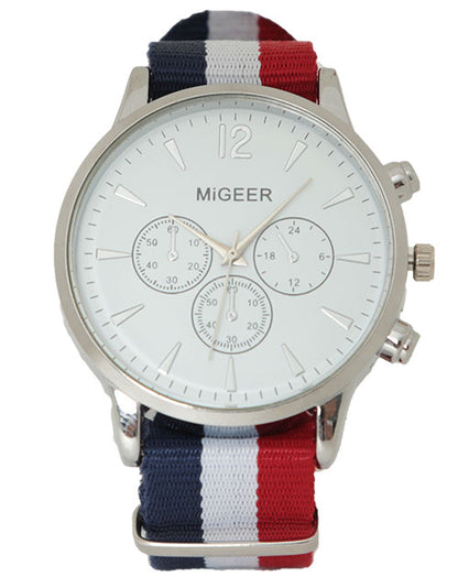 フェイククロノグラムトリコロールウォッチ