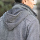 ニットフリース素材ジップデザインフード付きジャケット