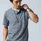 フェイクレイヤードヘンリーネック半袖Ｔシャツ×リングネックレス　2点セット