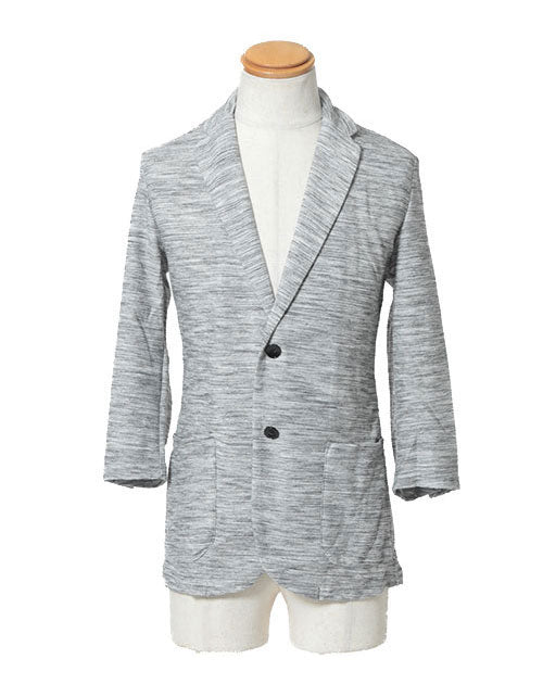 リップル杢デザイン７分袖テーラードジャケット