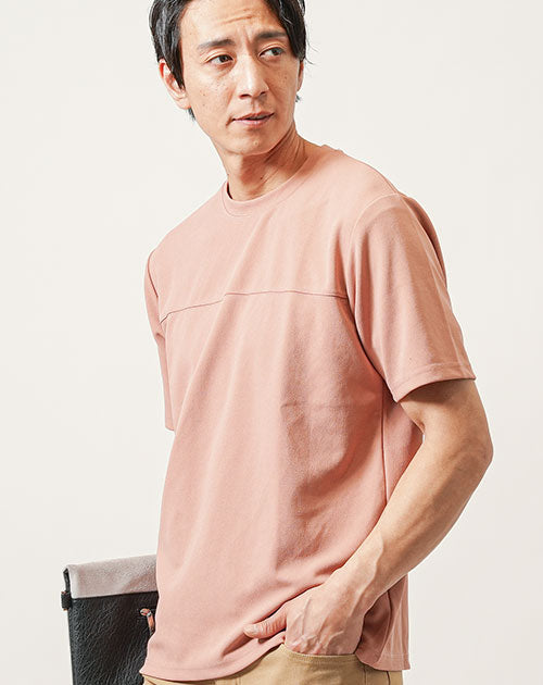 接触冷感カットジョーゼットドライストレッチ半袖クルーネックTシャツ