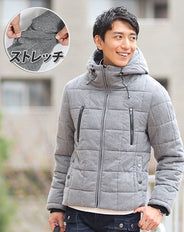 ジップデザインボリュームネックキルティング中綿ジャケット