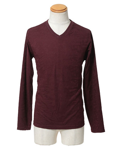 カモフラジャガードデザインＶネックニットソー