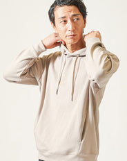 抗菌防臭ダンボールニット長袖プルオーバーパーカー