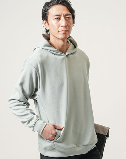 抗菌防臭ダンボールニット長袖プルオーバーパーカー