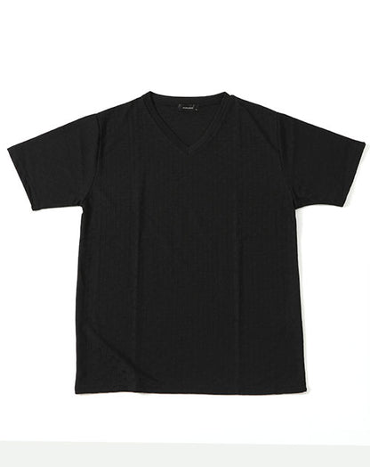 ブロックチェックデザイン半袖ⅤネックＴシャツ
