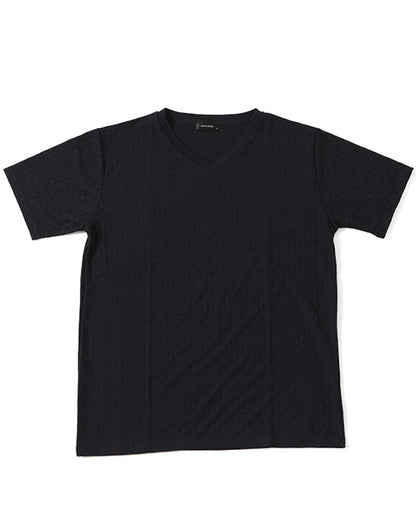 ブロックチェックデザイン半袖ⅤネックＴシャツ