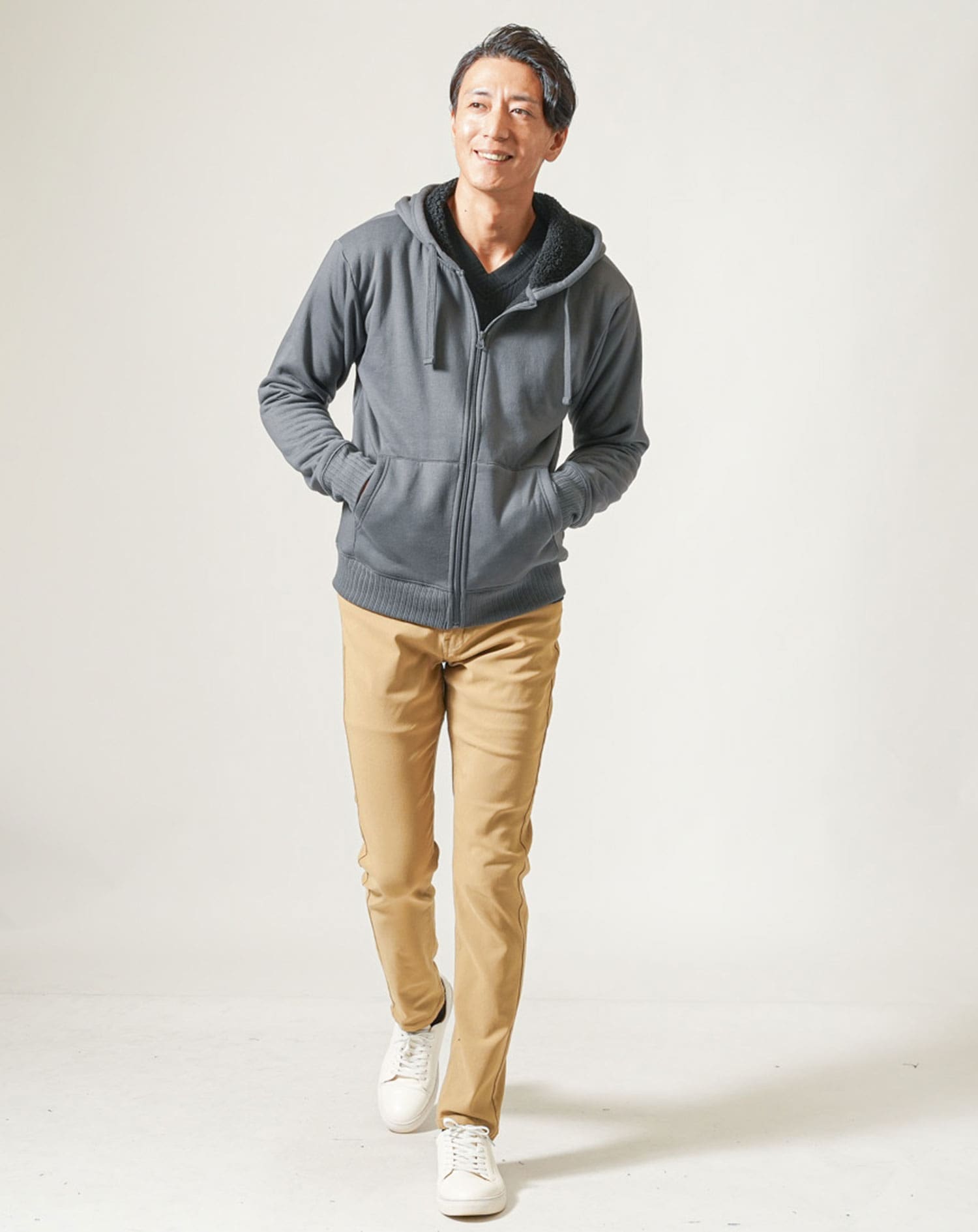 ジップアップパーカー メンズ 長袖 おしゃれ コーデ 人気 ブランド