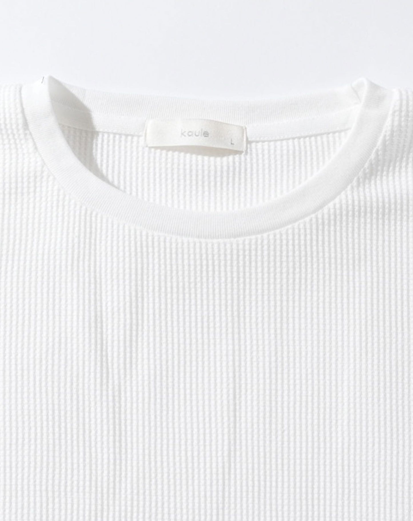 梨地ツイル長袖ボタンレスカーディガン×ワッフル半袖白Tシャツ 2枚セット