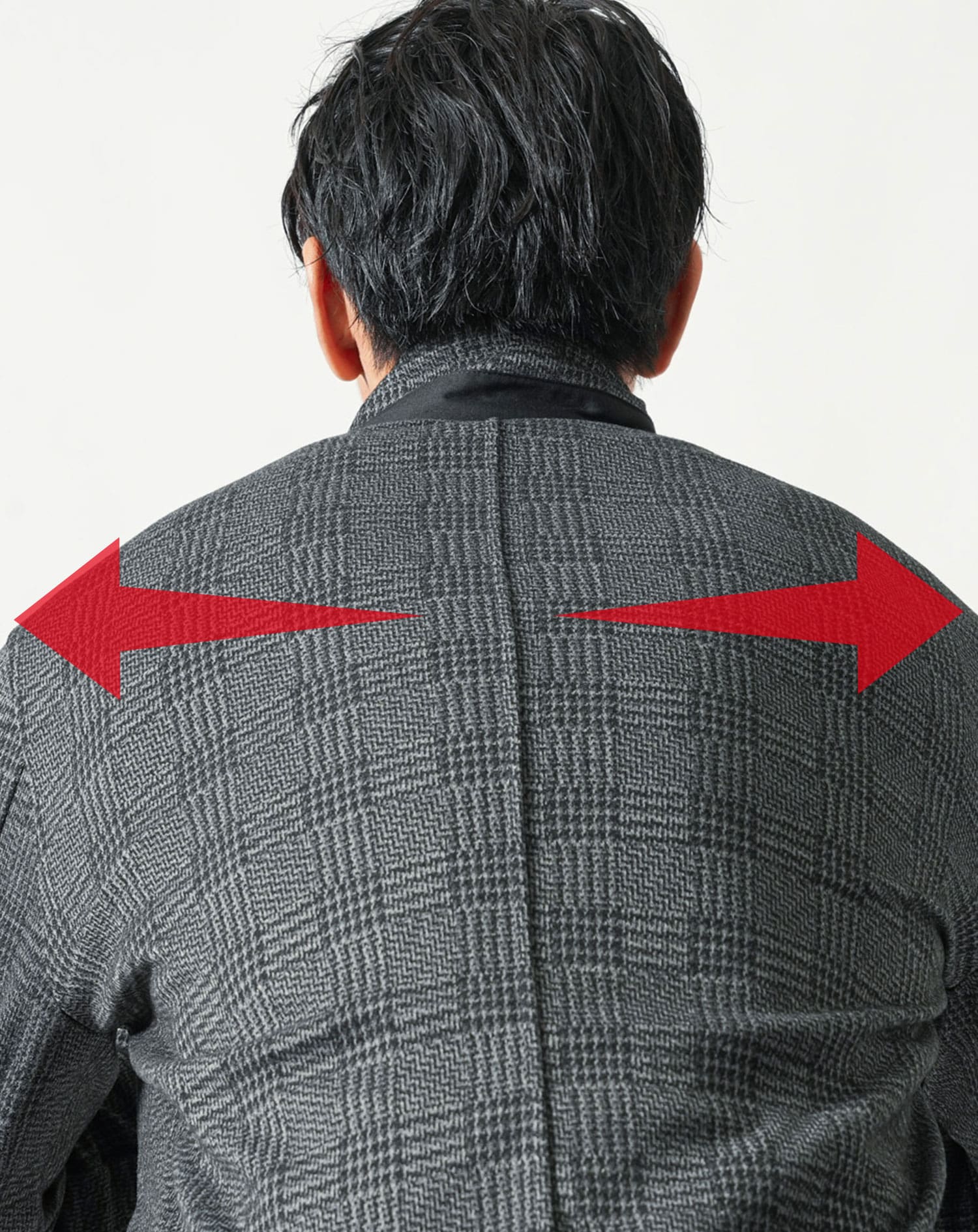 起毛素材グレンチェック長袖スタンドカラージャケット スタンドカラー