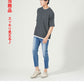 楊柳ストレッチフェイクレイヤードオーバーサイズ半袖Tシャツ