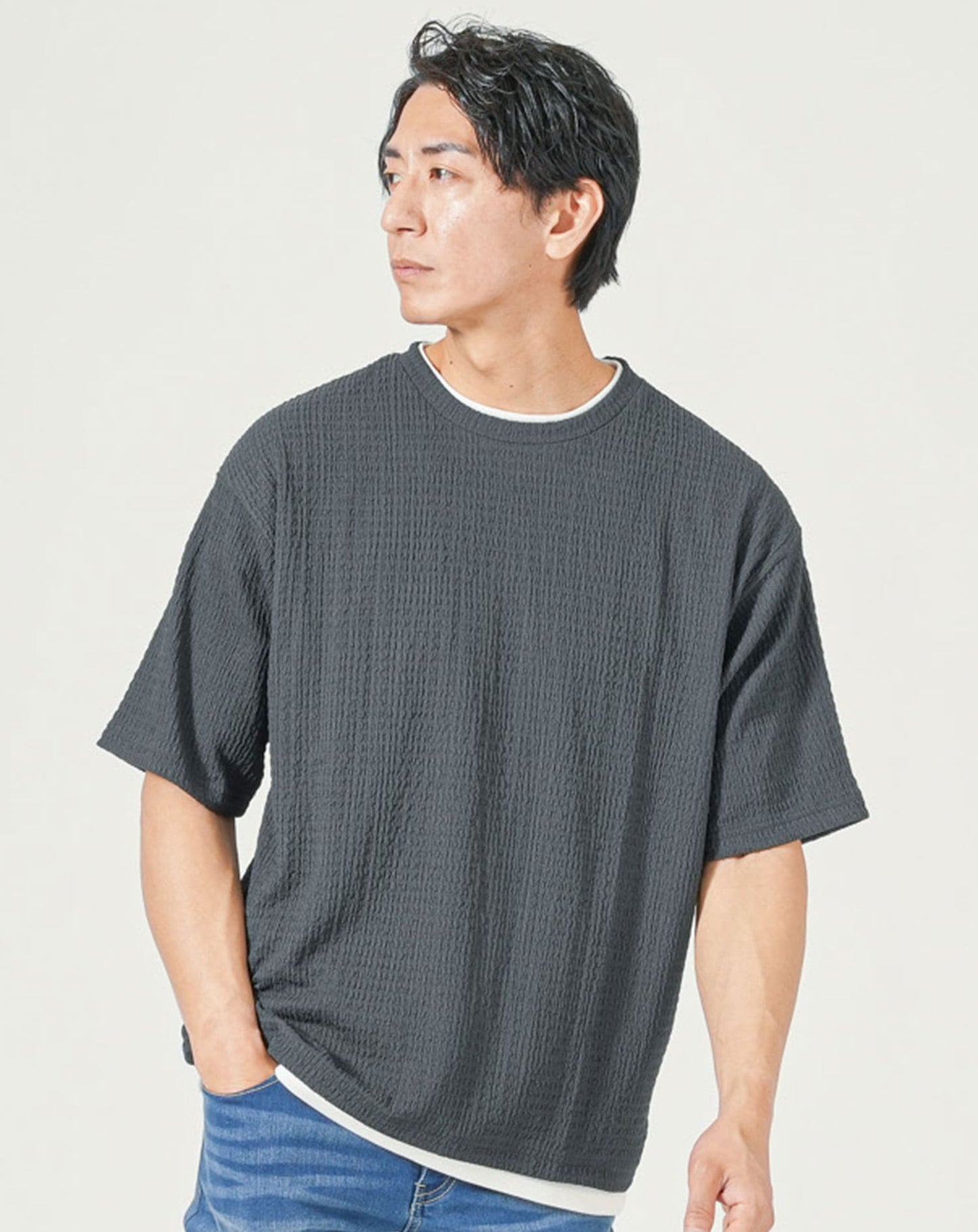 チャコールグレー　H183cmW63kg 着用サイズ:Ｌ