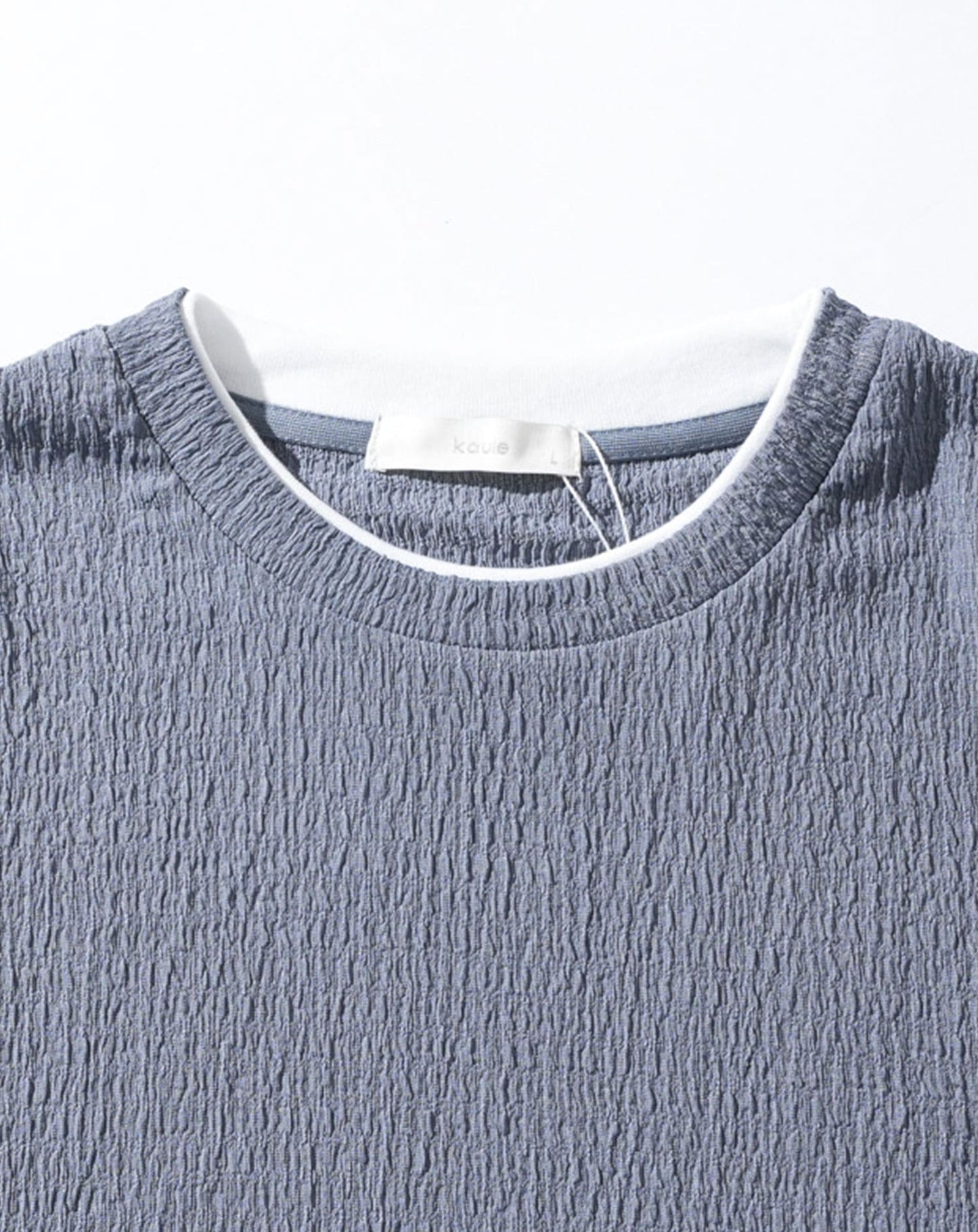楊柳ストレッチフェイクレイヤードオーバーサイズ半袖Tシャツ