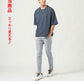 お腹まわりを拾いにくい着丈短めフェイクレイヤードオーバーサイズ半袖Tシャツ