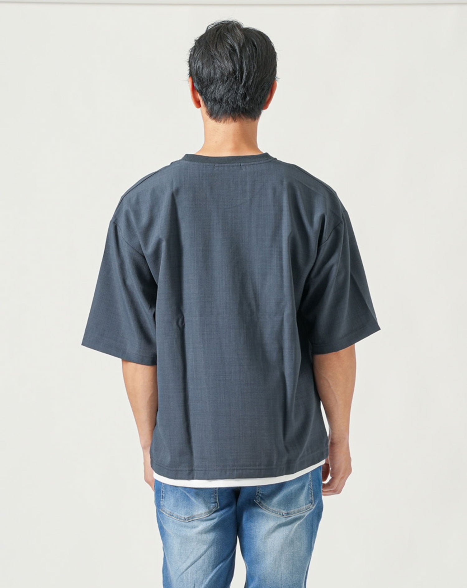 夏用レイヤードオーバーサイズ体型カバー半袖Tシャツ メンズおしゃれ