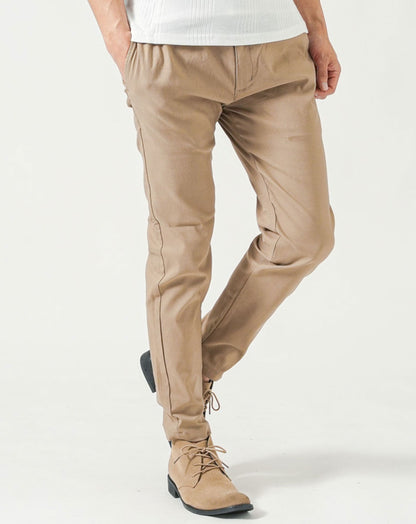 前開きタイプ　2倍ストレッチスリムテーパードチノパンツ
