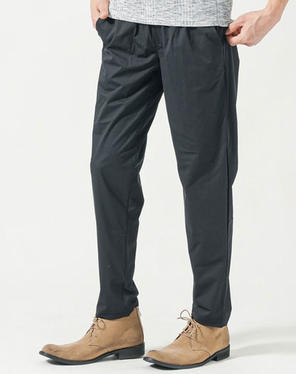 涼しい接触冷感スリムテーパードストレッチイージーパンツ