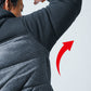 ニットフリース素材チェック切り替え中綿フード付きジャケット