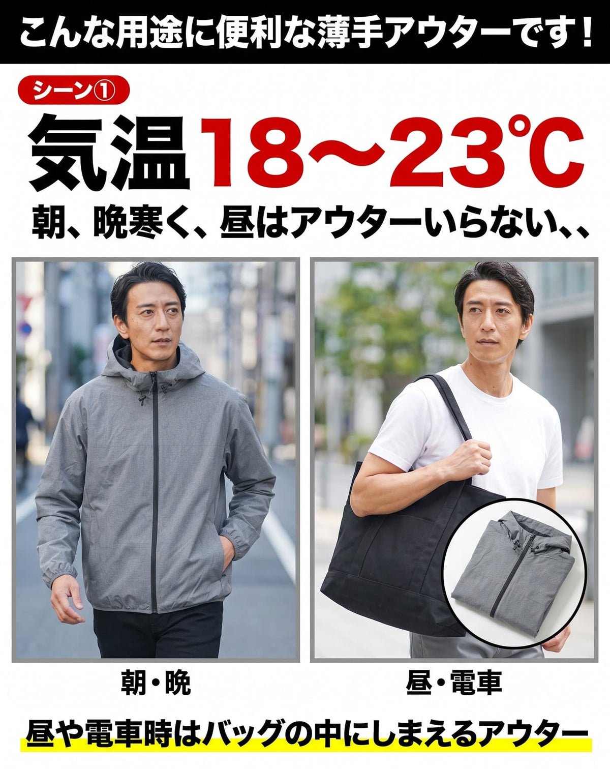 防風・撥水加工ストレッチマウンテンパーカー