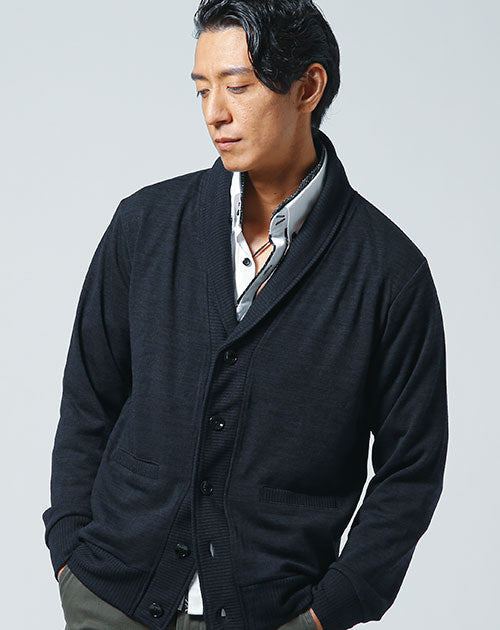 カーディガン メンズ 襟付き 長袖 ショールカラー M L XL 春 秋 春服 秋服 キレイめ カジュアル おしゃれ ビジネス 通勤 通学 学生 スクールセーター シンプル