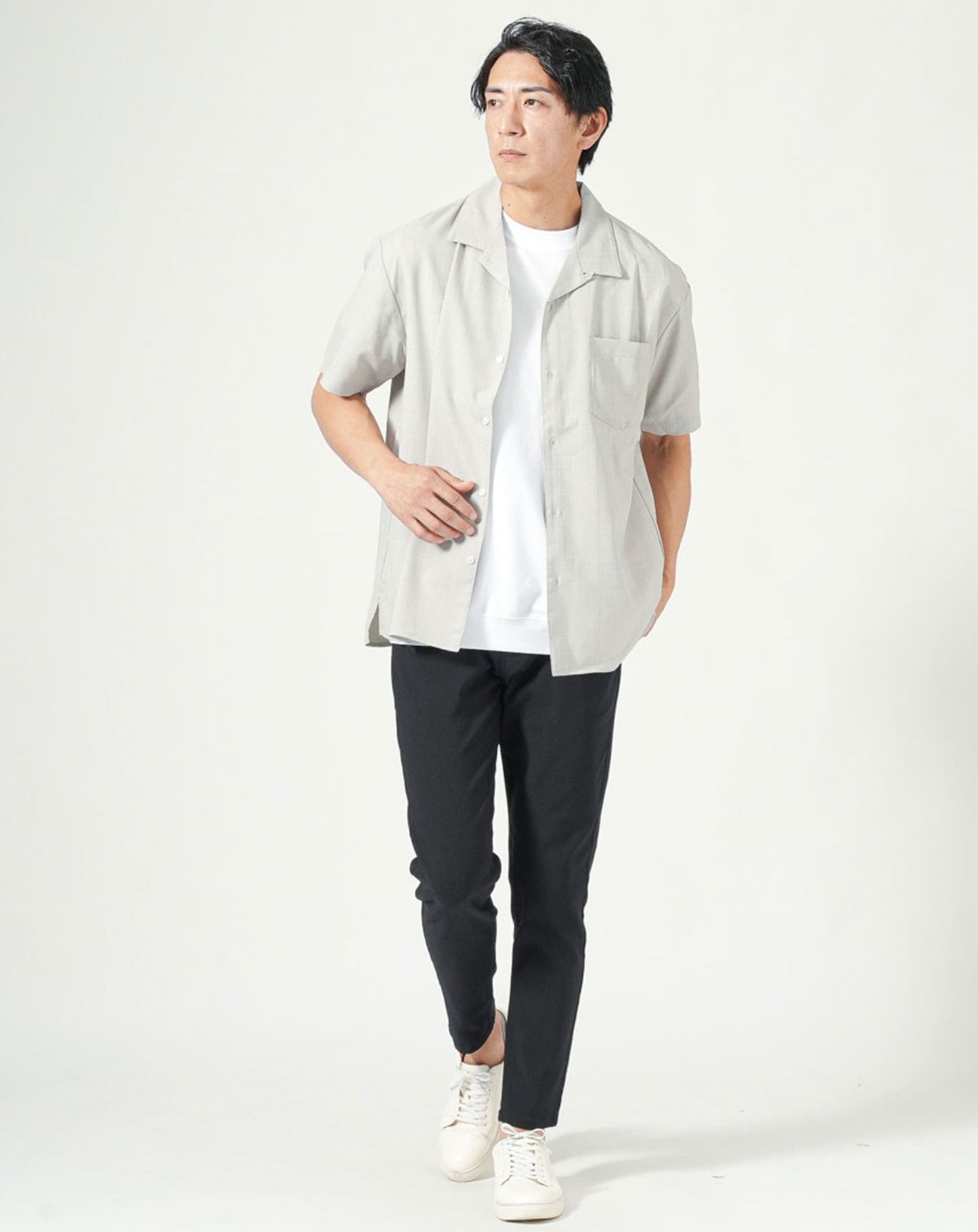 ベージュ　H183cmW63kg 着用サイズ:Ｌ