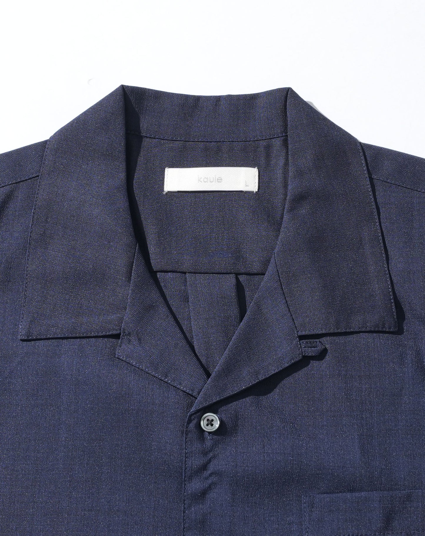 リネンライク半袖オープンカラー開襟シャツ