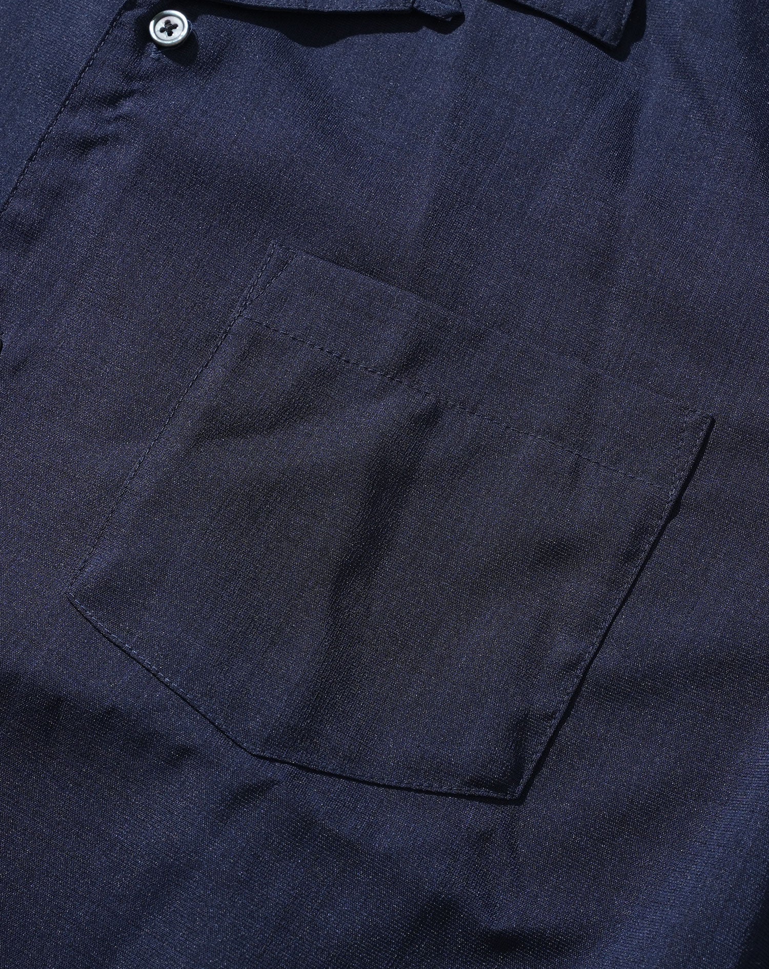 リネンライク半袖オープンカラー開襟シャツ