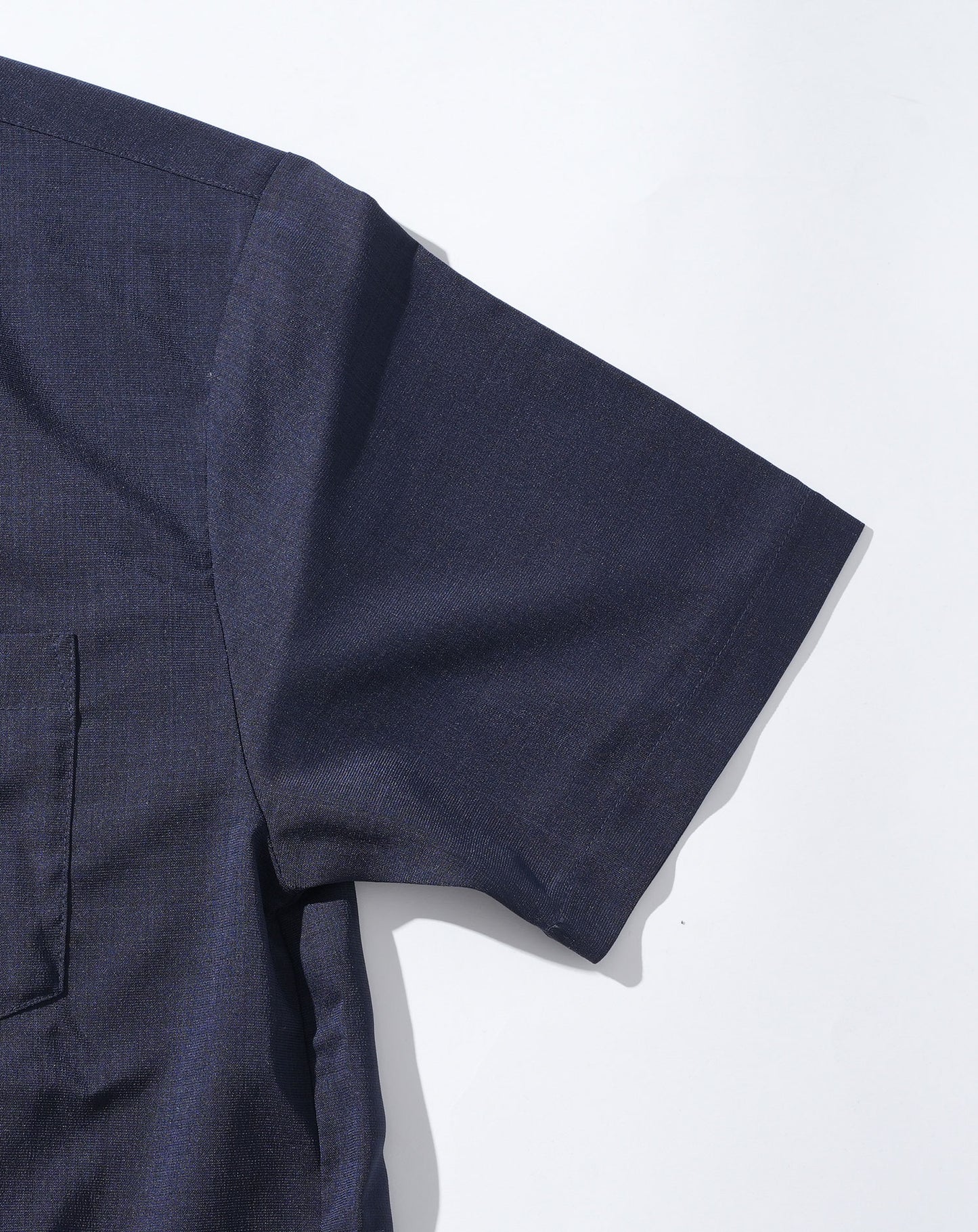 リネンライク半袖オープンカラー開襟シャツ