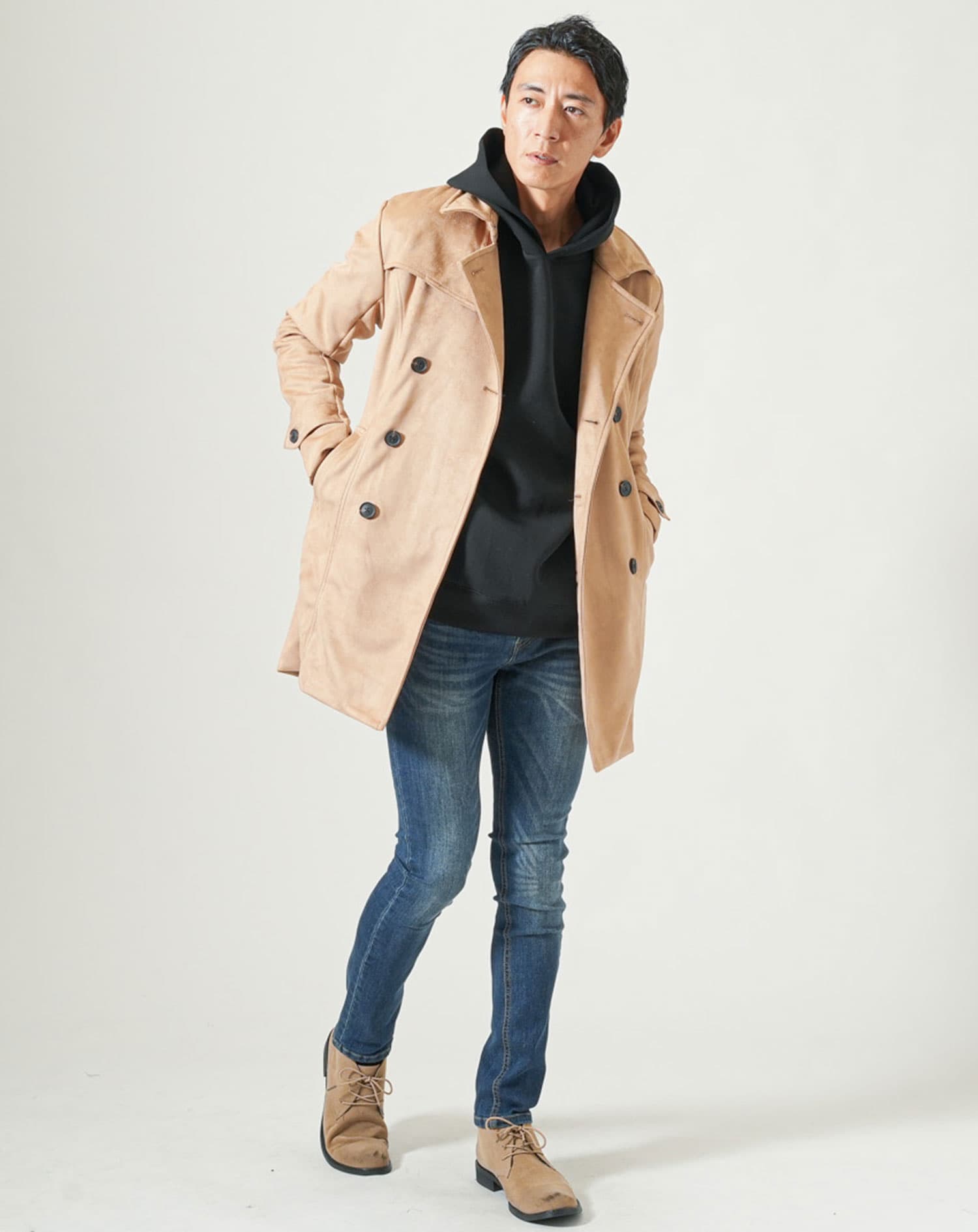 ゆったり長袖プルオーバーパーカー