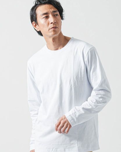 厚手生地Vネック・クルーネック長袖Tシャツ Tシャツ カットソー メンズ 厚手 透けない 長袖 vネック uネック おしゃれ ブランド 人気 おすすめ 無地 コーデ 40代 50代 インナー 綿100％ コットン