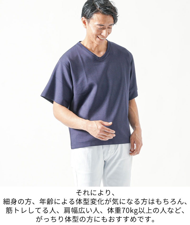 サーモライトうっすらアーガイルVネック長袖Tシャツ