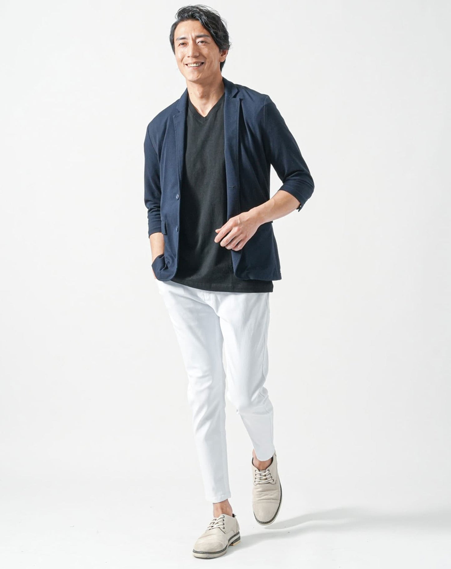 厚手生地Vネック・クルーネック半袖無地Tシャツ