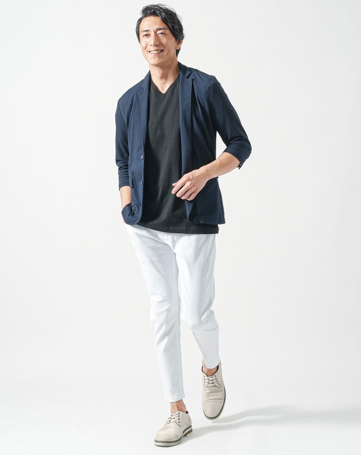 厚手生地Vネック・クルーネック半袖無地Tシャツ