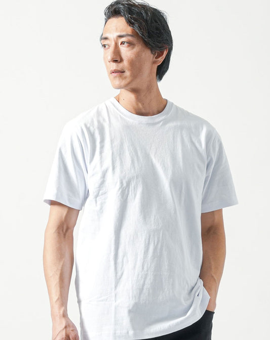 厚手生地Vネック・クルーネック半袖無地Tシャツ