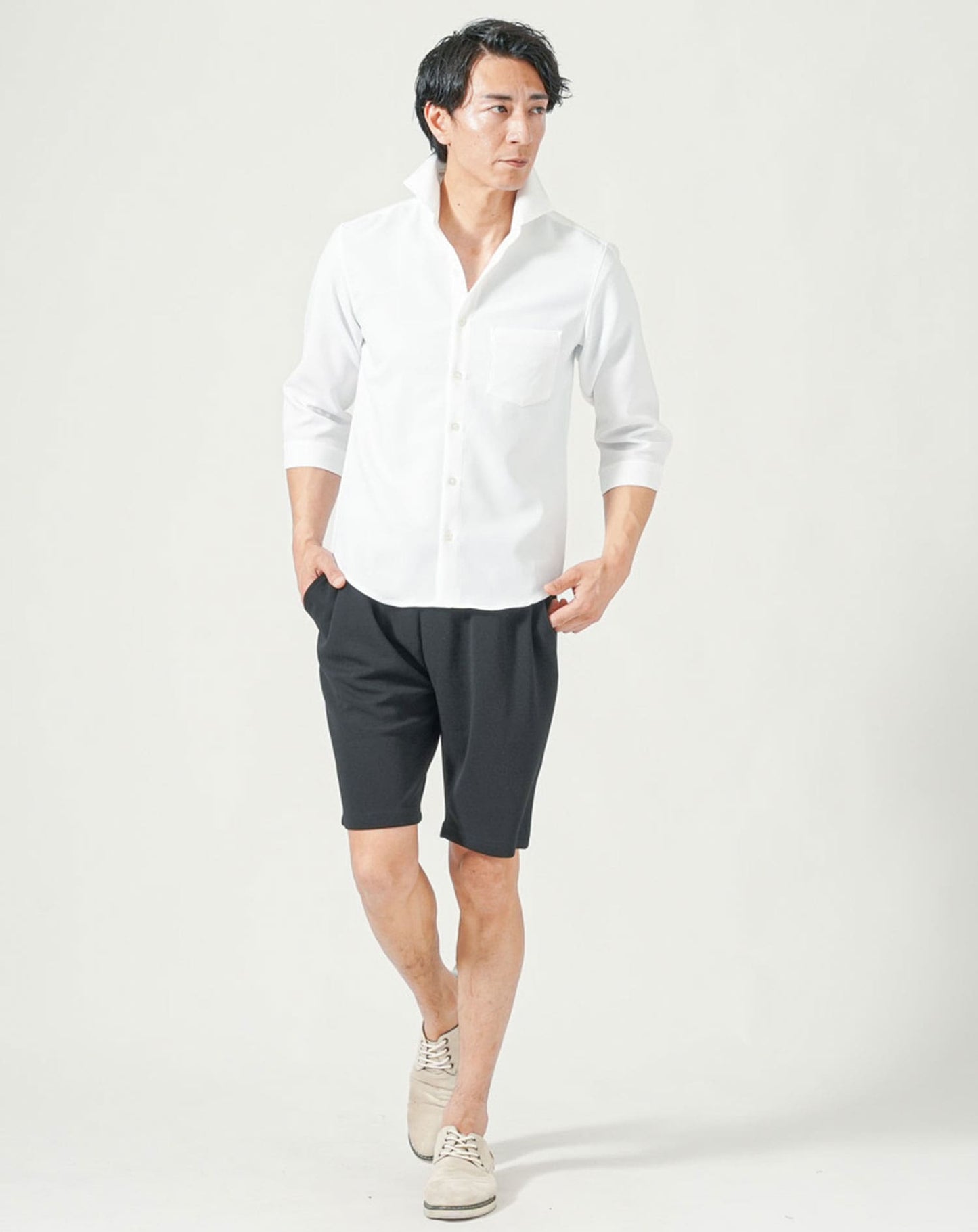 接触冷感テトロンストレッチハーフパンツ