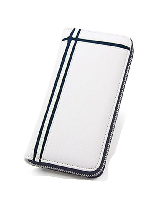 PUレザーラウンドジップライン入りロングウォレット