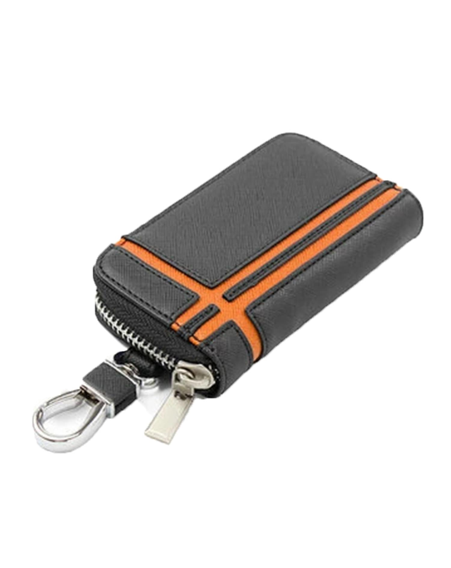 PUレザーライン入りキーケース