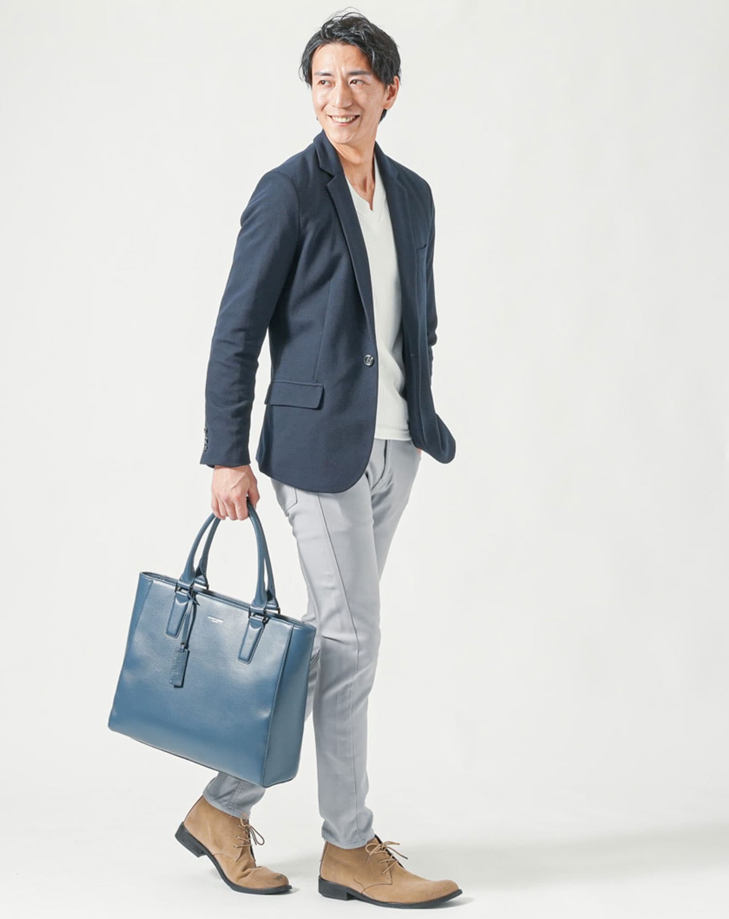 キャサリン ハムネット ロンドン(KATHARINE HAMNETT LONDON)シュリンクタイプレザーファスナー付きトートバッグ