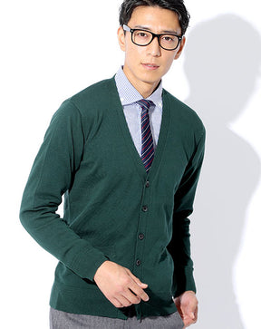 コットンニットスリムカーディガン