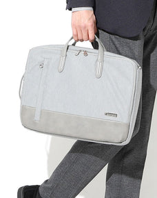 USB接続付き撥水メランジリップストップ3WAYブリーフリュックバッグ