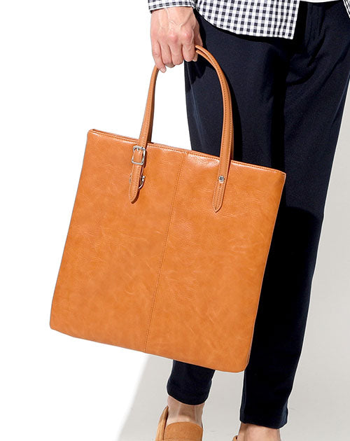 薄型縦長ビジネスカジュアルシンプルトートバッグ Biz