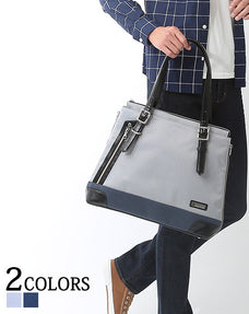 トラペゾイダルツイルストライプトートバッグ