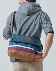 キャンバス素材口折れショルダーバッグ