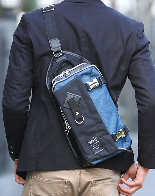 配色切り替えデザインボディバッグ