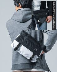 プラップポケット付き口折れサコッシュミニショルダーバッグ