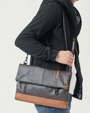 USBポート付きPUレザー口折れミニショルダーバッグ