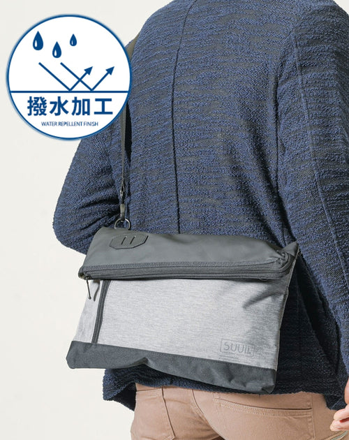 SUUII(スーイ)撥水加工USBポート付き2WAY口折れショルダーバッグ