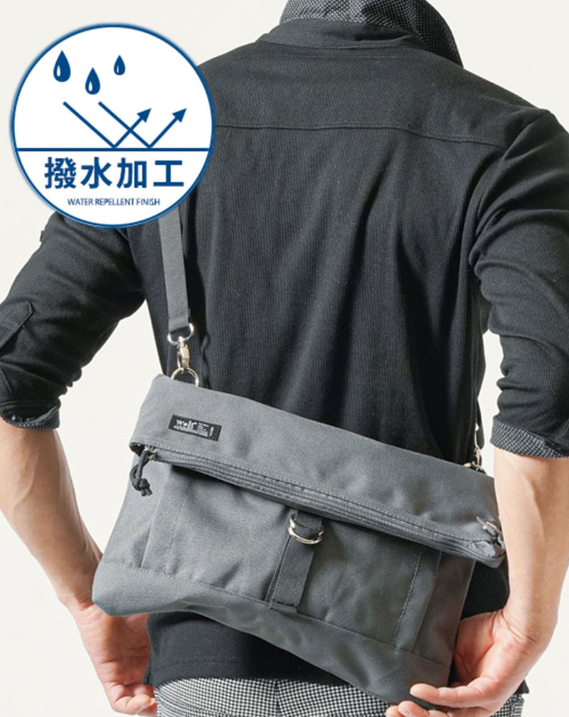 撥水加工口折れ2WAYショルダーバッグ
